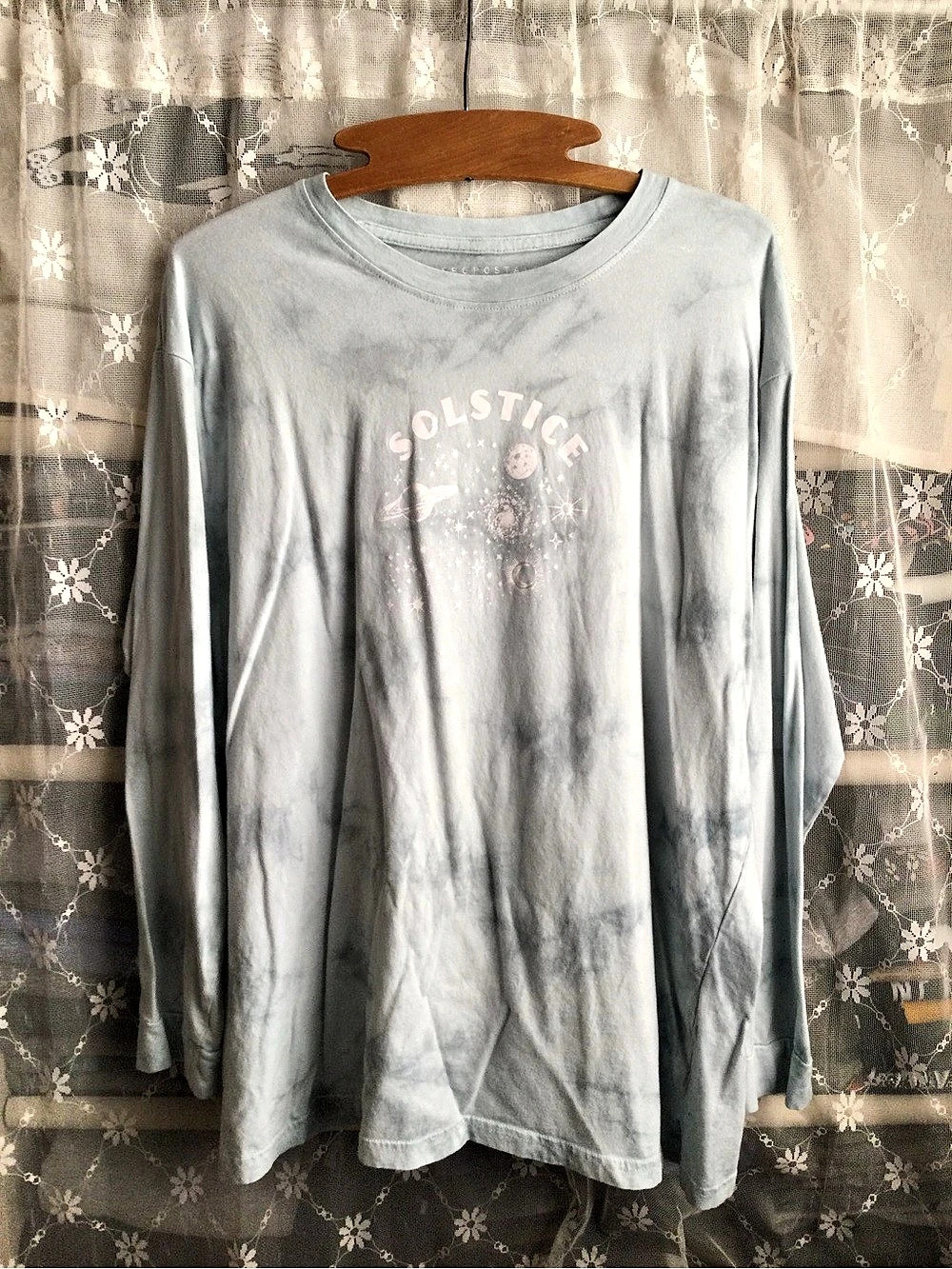 Aeropostale Long Sleeve Tye Dye Graphic Tee in Blue Size XL (16)